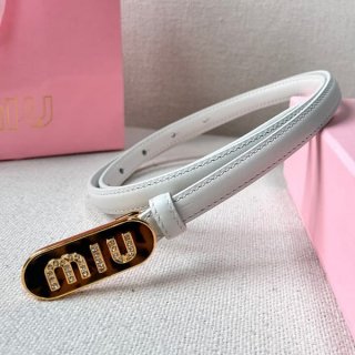 新デザインミュウミュウ 本物 Logo スリム ベルト メタルバックル myy29414
