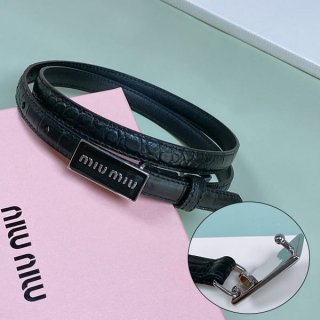 大人気!ミュウミュウ 本物 Logo スリム ベルト メタルバックル mym71929