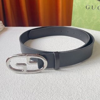 即発送グッチ 本物 GGバックル スムースレザーベルト 35mm gus68294