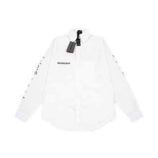 バレンシアガ 本物 オーバーサイズ ロゴ プリント シャツ baj70954