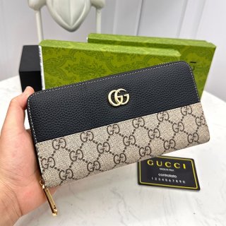 超話題!グッチ 本物 GG マーモント ジップアラウンド ウォレット gur30755