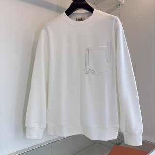 エルメス 本物 ポケット付コットン「テープレザー」スウェットシャツ H367840