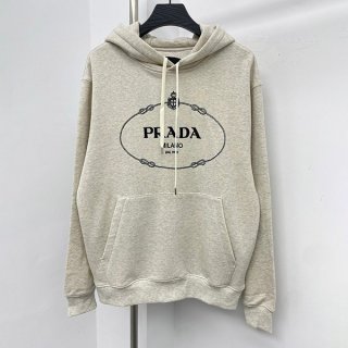 プラダ ロゴ コットンフリース 本物 フーディー pub48616
