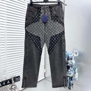 大人気!ルイヴィトン モノグラム フラワーデニム パンツ 本物 1ABYE8