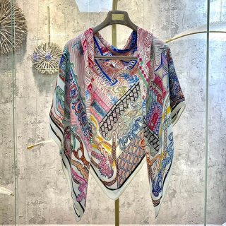 エルメス ショール 本物◇カレジェアン 《グラントゥラララ》 era35461