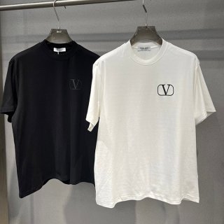 ヴァレンティノ 本物 Vロゴ シグネチャーパッチ Tシャツ Vun40699