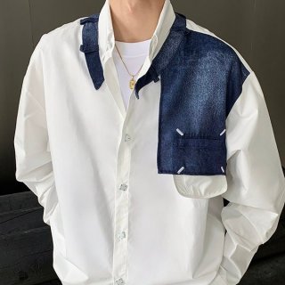 日本未入荷!メゾン マルジェラ 本物 パッチワーク レシクラシャツ Mat80119 日本未入荷!メゾン マルジェラ 本物 パッチワーク レシクラシャツ Mat80119