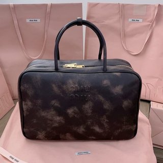 速達発送ミュウミュウ 本物 レザートップハンドルバッグ myi21738