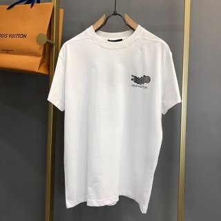 争奪戦ルイヴィトン Tシャツ 本物 21SS フロウティングLVプリンテッド vut78473