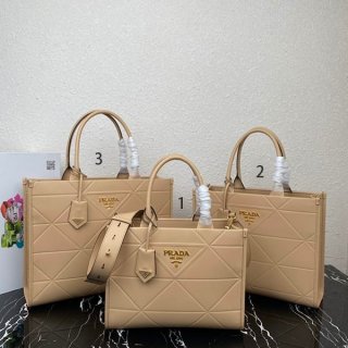 秋冬大セールプラダ 本物 ステッチモチーフ ラージ レザー ハンドバッグ 3サイズ 1BA378VOCOASK