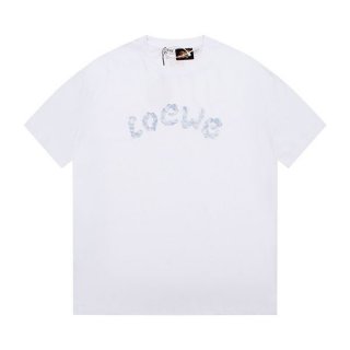 大人気!ロエベ Paulas Ibiza 本物 ロゴ コットン Tシャツ 半袖 lou14177