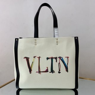 可愛いヴァレンティノ トートバッグ 本物 ショッピングバッグ NEON VLTN キャンバス ミディアム Vum18973