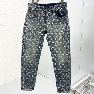 ★日本!!人気！ルイヴィトン デニムパンツ モノグラムパッチワーク 本物 vuf81943