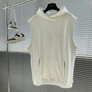 お洒落にディオール スリーブレス フーディ 本物 ユニセックス dex05302
