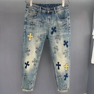 クロムハーツ セメタリークロスパッチ コピーデニム パンツお洒落に Kue33364 クロムハーツ セメタリークロスパッチ コピーデニム パンツお洒落に Kue33364