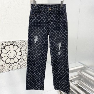 人気急上昇 ルイヴィトン デニムパンツ 本物 モノグラムパッチワーク vus24378