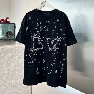 お洒落ルイヴィトン LV スプレッド バイカラー 嘿Tシャツ 本物 vuw43970