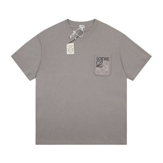 ★追跡付き発送で安心ロエベ Anagram ロゴ コットン Tシャツ 本物 半袖 lod74197