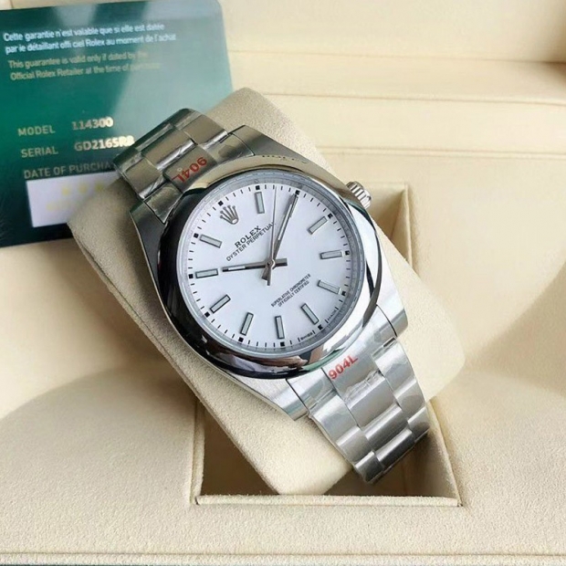 ★関税/送料込★ロレックス 腕時計 本物 オイスターパーペチュアル 39mm ホワイト メンズ rov18265