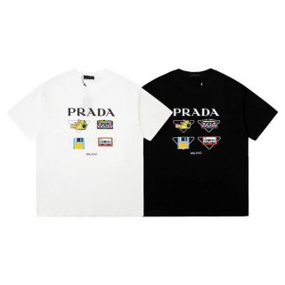 超希少！プラダ プリンテッドコットンTシャツ 本物 puf48166