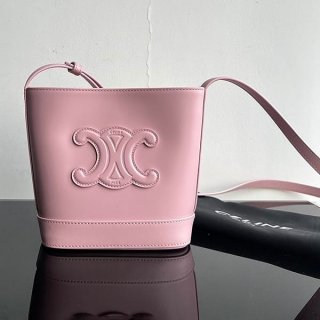 人気No1セリーヌ Cuir トリオンフ スモール バケットバッグ 本物 Cet22618