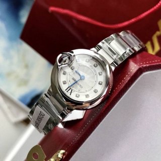 【日本未発売】カルティエ 本物 バロンブルー ２８ｍｍ WE902073
