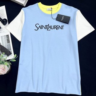 サンローラン コットンジャージーTシャツ 本物 Sav13508