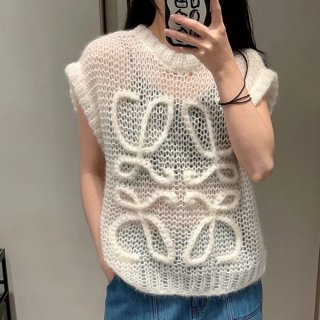 即発送ロエベ オープンニット モヘア混 ベスト 本物 S359Y14KD9