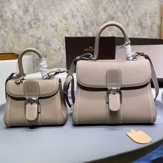 希少色デルボー カーフスキン ブリヨン ショルダー ハンドバッグ 本物 2サイズ☆送料込 Def25681
