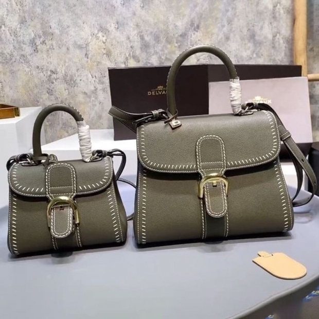 21-22AW デルボー カーフスキン ブリヨン ショルダー ハンドバッグ 本物 2サイズ☆送料込 AA0406ADW0AKSP