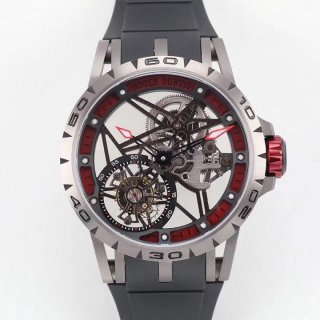 人気急上昇ロジェデュブイ 本物 エクスカリバー スパイダー チタン 45MM roj01000