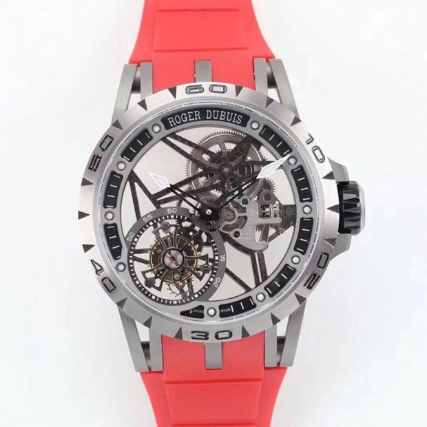 定番ロジェデュブイ エクスカリバー スパイダー チタン 本物 45MM roe77068