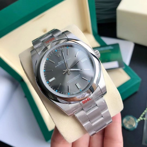 一目惚れ ロレックス 時計 本物 オイスターパーペチュアル 41mm ダークロジウム メンズ roj96370