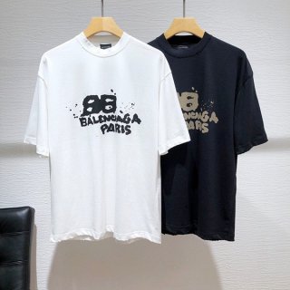 バレンシアガ HAND DRAWN BB ICON Tシャツ 本物 2色 bab68188