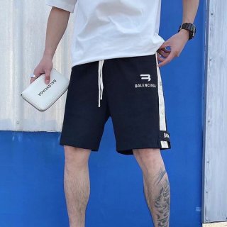 超希少！バレンシアガ 本物 ブラウン ロゴ コットン スウェット ハーフパンツ bas84419