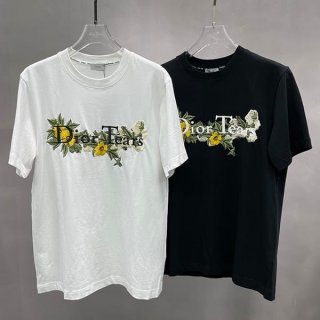 セレブ多数愛用ディオール TEARS Tシャツ 本物 コットン 2色 393J696I0849