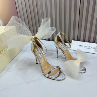 希少 【ジミーチュウ 本物】Averly 100 bow-detailed satin pumps jiy36757