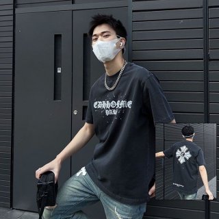 激安価格！クロムハーツ Tシャツ 本物 CHプラス ブラック メンズ Kuh19579
