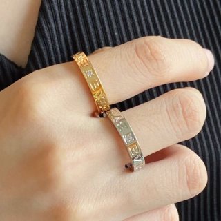 争奪戦ブルガリ ブルガリ 本物 ダブルロゴ リング 2色 339981