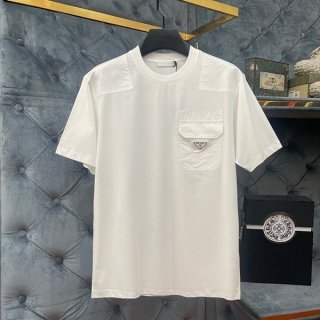 注目度抜群！プラダ ロゴTシャツ 本物 ポケット付半袖 puw06805