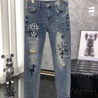 クロムハーツ セメタリークロスパッチ デニム パンツ 本物 Kuq41345 クロムハーツ セメタリークロスパッチ デニム パンツ 本物 Kuq41345