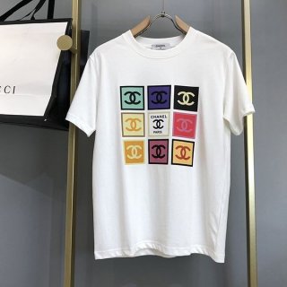一目惚れシャネル マルチカラーココマークTシャツ 本物 ショートリーブトップス shj55368