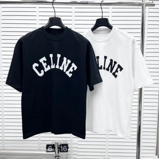 最新でオシャレセリーヌ ルーズフィット コットンニット Tシャツ 本物 2色 Cez79851