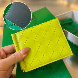 売上総額１位！ボッテガヴェネタ イントレチャート 本物 マネークリップ付き二つ折りウォレット bom54519