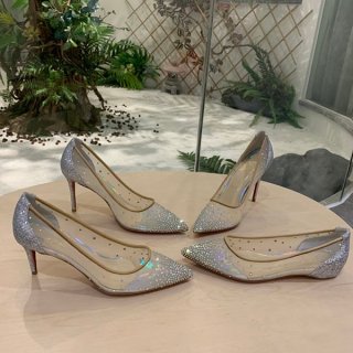 一目惚れルブタン Follies Strass 本物 100mm ヌード ハイヒール Ruz28384