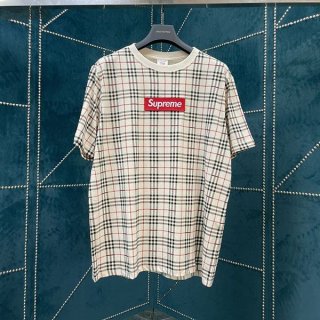 累積売上総額第１位！シュプリーム × バーバリー ボックスロゴ Tシャツ 本物 Bam18179