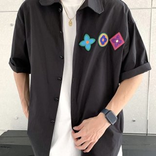 【お洒落★】ルイヴィトン 半袖シャツ ブラック 本物 vuv18261