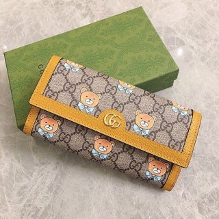 ☆グッチ☆ EXO-KAI コラボ ベアプリント長財布本物 660509 2YSAG 8695