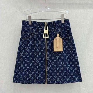 【大特価】ルイヴィトン ジッパーデニム 本物 ミニスカート 1ABIOO