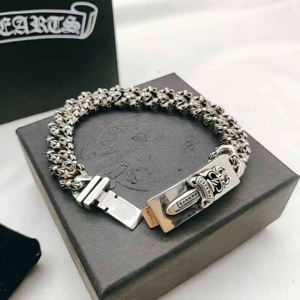 日本未入荷 クロムハーツ 本物 ダガー＆ファンシー IDブレス Kud06200